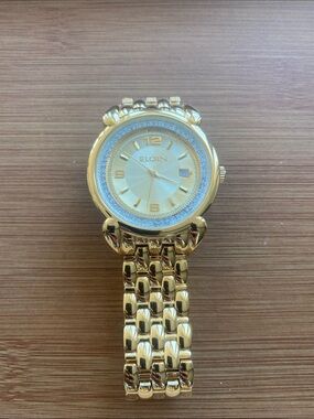 Elgin Mens Watch Gold Tone Iced Out FGC018 Luxury “diamond style” luxury